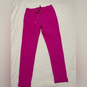 Venti6 Fuchsia Crinkle Joggers